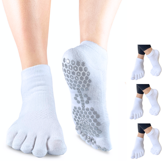 3 Pairs Ankle Grip Toe Socks with Cushion