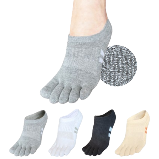 4 Pair Cushion No Show Toe Socks