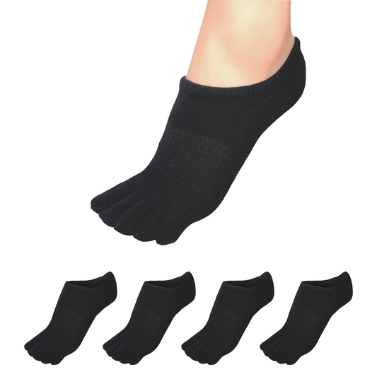 4 Pairs No Show Toe Socks Liner