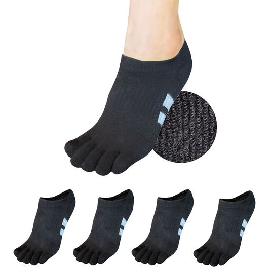 4 Pair Cushion No Show Toe Socks