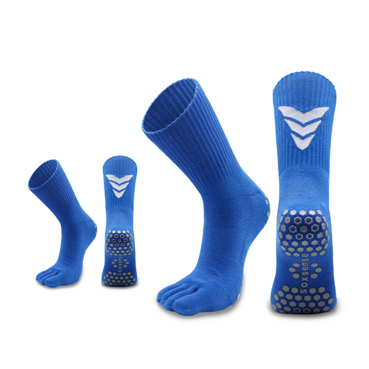 2 Pairs Crew Grip Toe Socks with Cushion