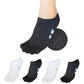 4 Pair Cushion No Show Toe Socks