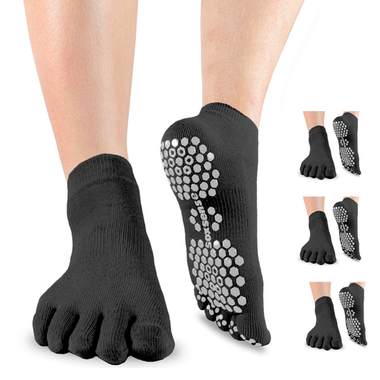 3 Pairs Ankle Grip Toe Socks with Cushion