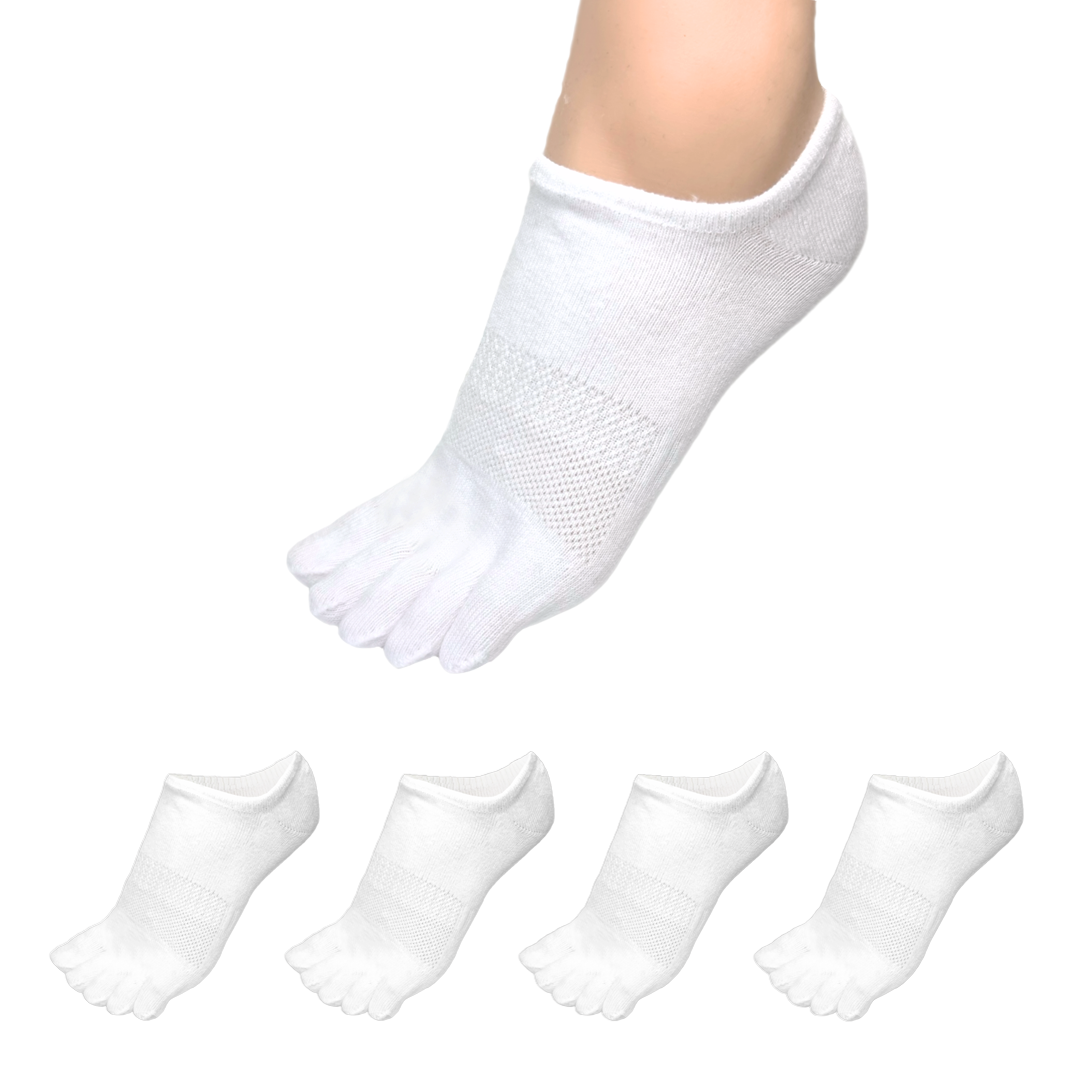 4 Pairs No Show Toe Socks Liner